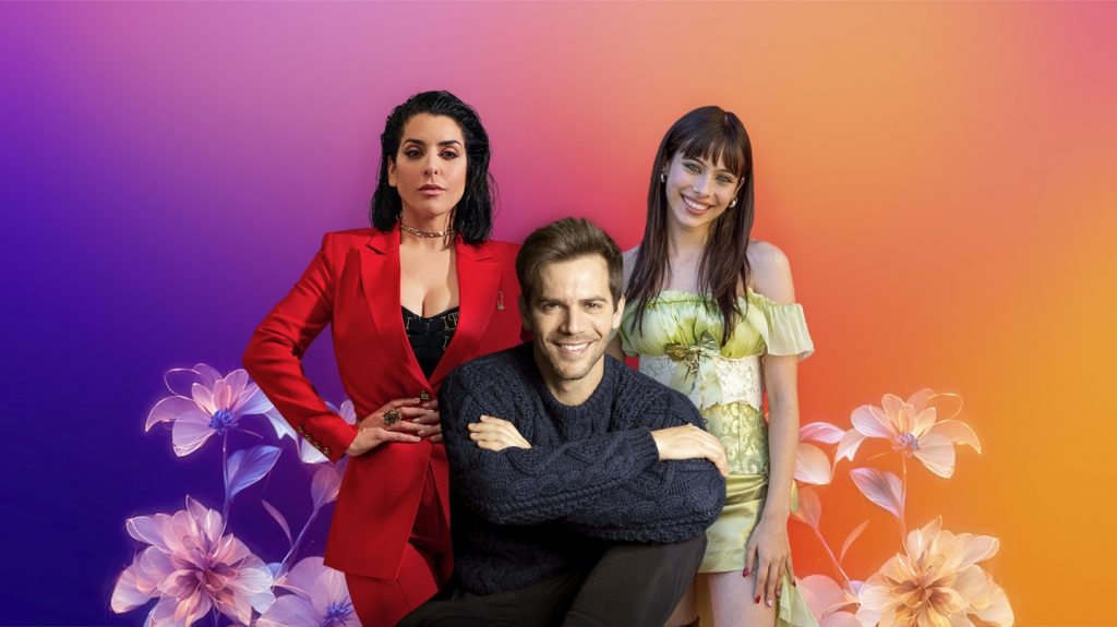 The three hosts of the Junior Eurovision Song Contest 2024